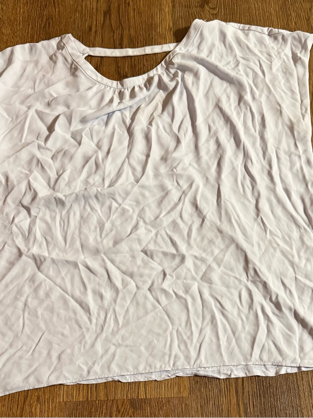 LOFT White Lightweight Scoop Neck Cap-Sleeve Blouse